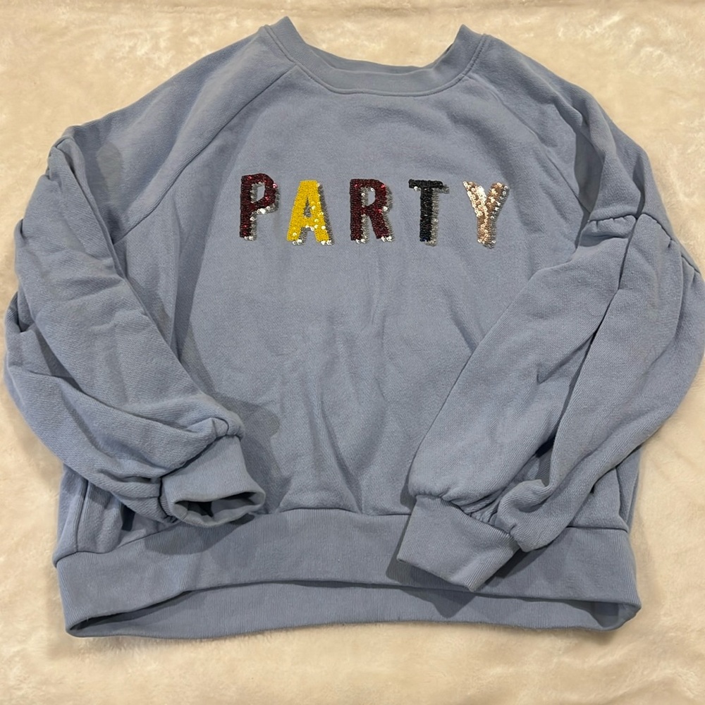 Crewneck vintage sweatshirt with sequin embroidery, s